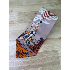 Vesuvio Men's Neck Tie Made in Italy 13 Stars Patriotic American Flag JL